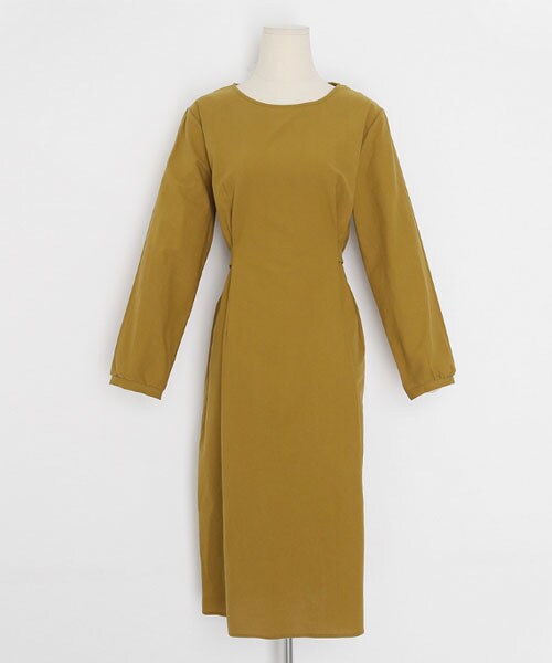 DHOLIC(ディーホリック)の「ウエストリボンワンピース(ワンピース・レディース・レッド/グリーン/ベージュ/イエロー・FREE)」の4枚目の写真