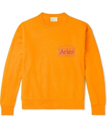 Aries Logo-Print Fleece-Back Cotton-Jersey Sweatshirt