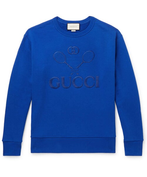 Gucci,Gucci Logo-Embroidered Loopback Cotton-Jersey Sweatshirt - WEAR