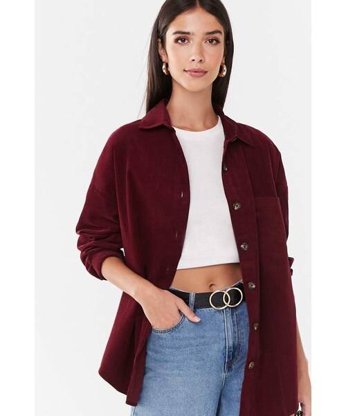Forever 21 Button-Front Corduroy Shirt