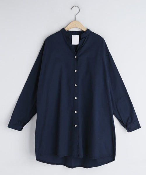 DHOLIC(ディーホリック)の「スリットネックルーズシャツ(シャツ/ブラウス・レディース・その他/ブルー/ホワイト/レッド・FREE)」の1枚目の写真