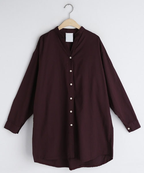 DHOLIC(ディーホリック)の「スリットネックルーズシャツ(シャツ/ブラウス・レディース・その他/ブルー/ホワイト/レッド・FREE)」の4枚目の写真