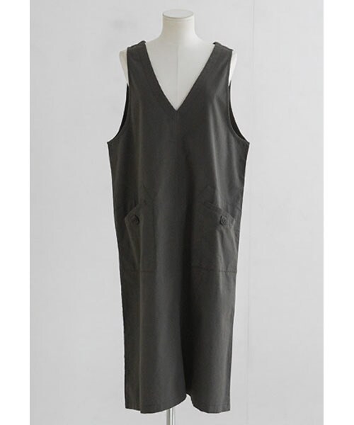 DHOLIC STYLE（ディーホリックスタイル）の「[justone] ポケットスリーブレスワンピース（ワンピース・レディース・ブラウン/その他・FREE）」の2枚目の写真