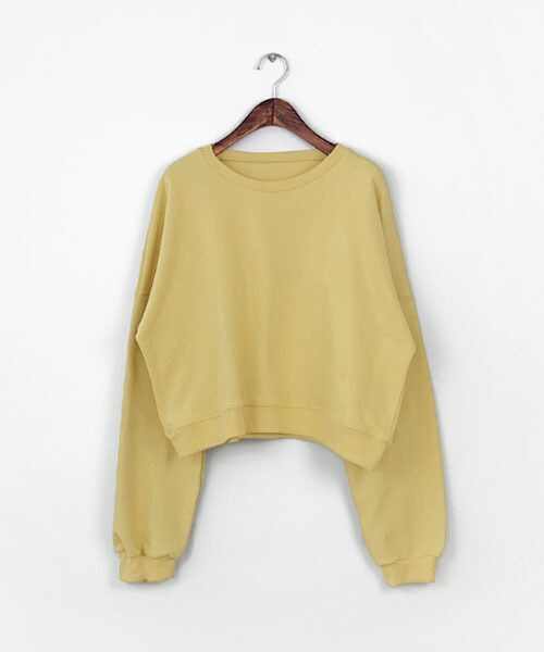 DHOLIC STYLE（ディーホリックスタイル）の「[jellpe] ロングスリーブクロップドスウェット（スウェット・レディース・ホワイト/イエロー/グリーン/ピンク・FREE）」の3枚目の写真