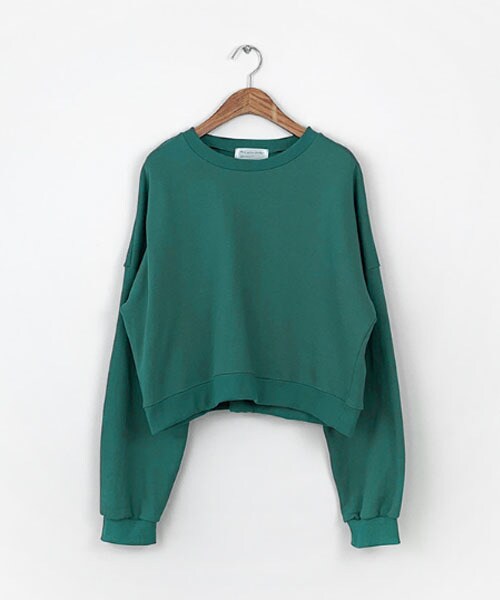 DHOLIC STYLE（ディーホリックスタイル）の「[jellpe] ロングスリーブクロップドスウェット（スウェット・レディース・ホワイト/イエロー/グリーン/ピンク・FREE）」の2枚目の写真