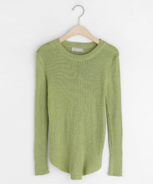 DHOLIC（ディーホリック）の「ラウンドヘムリブニット（ニット/セーター・レディース・ホワイト/グリーン/ブルー/ブラウン/ブラック/ベージュ・FREE）」の5枚目の写真