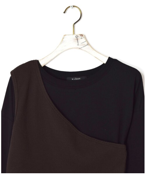 w closet(ダブルクローゼット)の「ワンショルビスチェ付ロンTee(トップス・レディース・グレージュ/モカ/スミクロ・FREE)」の8枚目の写真