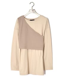 w closet | ワンショルビスチェ付ロンTee(トップス)