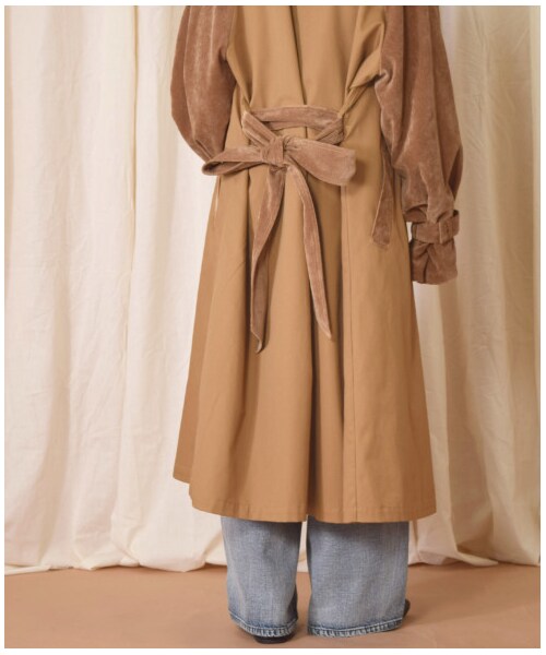 w closet(ダブルクローゼット)の「2素材切替トレンチコート(ジャケット/アウター・レディース・サンドベージュ/Dベージュ・FREE)」の20枚目の写真