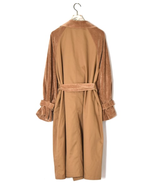 w closet(ダブルクローゼット)の「2素材切替トレンチコート(ジャケット/アウター・レディース・サンドベージュ/Dベージュ・FREE)」の5枚目の写真