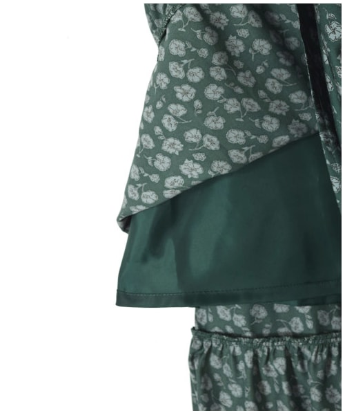 w closet(ダブルクローゼット)の「マットサテン花柄ティアードスカート(スカート・レディース・ブラウン/Dグリーン・FREE)」の7枚目の写真