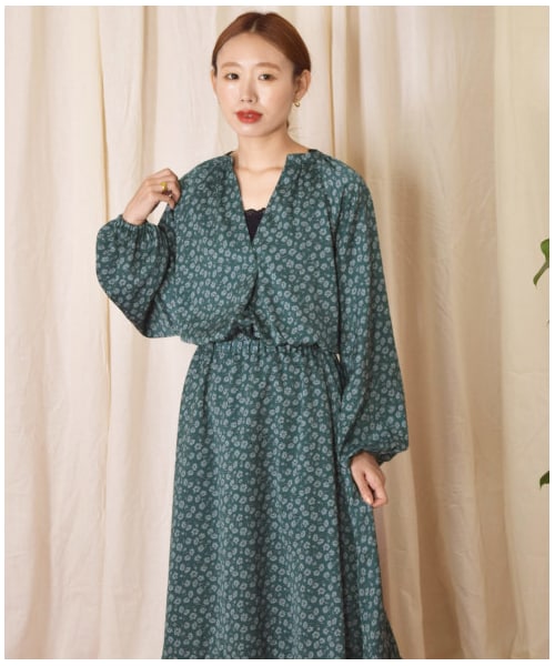 w closet(ダブルクローゼット)の「マットサテン花柄ティアードスカート(スカート・レディース・ブラウン/Dグリーン・FREE)」の21枚目の写真