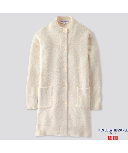 UNIQLO（ユニクロ）の「ミドルゲージニットコート（カーディガン/ボレロ・レディース・NAVY 69/OFF WHITE 01/BROWN 36・L/M/S/XXL/XL/XS）」の2枚目の写真