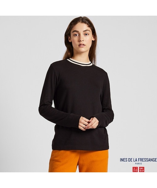 UNIQLO（ユニクロ）の「ダブルフェイスクルーネックT（長袖）（Tシャツ/カットソー・レディース・BLUE 68/BLACK 09・L/3XL/S/XL/XS/XXL/M）」の2枚目の写真
