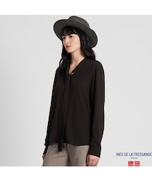 UNIQLO | レーヨンボウタイブラウス（長袖）(シャツ/ブラウス)
