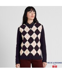 UNIQLO | アーガイルクルーネックカーディガン（長袖）(ニット/セーター)