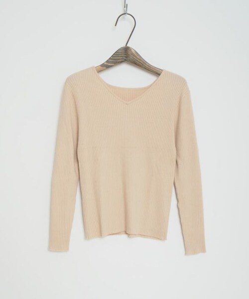 Crisp（クリスプ）の「2wayリブニット（ニット/セーター・レディース・ブラウン/アイボリー/パープル・FREE）」の2枚目の写真