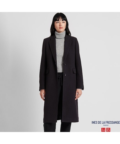 UNIQLO（ユニクロ）の「チェスターコート（その他アウター・レディース・OLIVE 57/GRAY 04/BLACK 09・3XL/XS/XL/XXL/M/L/S）」の2枚目の写真