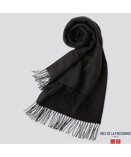 UNIQLO（ユニクロ）の「ダブルフェイスストール（ストール/ショール・レディース・BLUE 66/NATURAL 30/DARK GRAY 08/BLACK 09・フリー）」の2枚目の写真