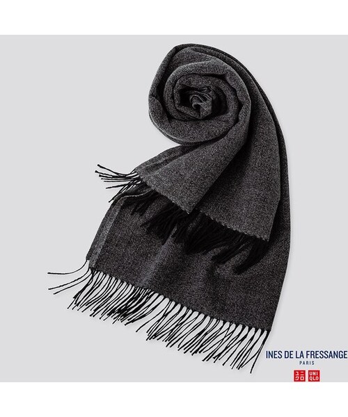 UNIQLO（ユニクロ）の「ダブルフェイスストール（ストール/ショール・レディース・BLUE 66/NATURAL 30/DARK GRAY 08/BLACK 09・フリー）」の3枚目の写真