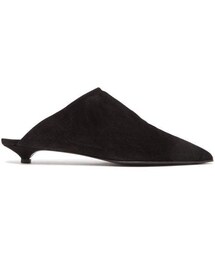 Acne Studios - Brion Shearling Lined Suede Point Toe Mules - Womens - Black
