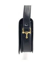 CELINE セリーヌ ホースビット レザーベルト マカダム柄 CELINE セリーヌ 馬車 ホースキャリッジ レザー ベルト ブラック