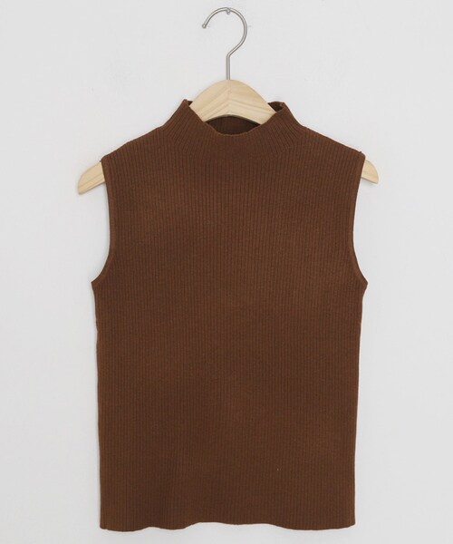 DHOLIC（ディーホリック）の「ハイネックリブスリーブレス（タンクトップ・レディース・ベージュ/ブラウン/グリーン/ブラック/ブルー/ホワイト・FREE）」の4枚目の写真