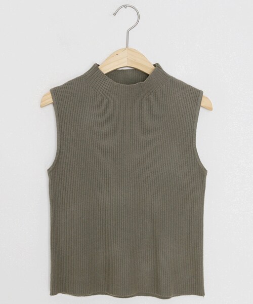DHOLIC（ディーホリック）の「ハイネックリブスリーブレス（タンクトップ・レディース・ベージュ/ブラウン/グリーン/ブラック/ブルー/ホワイト・FREE）」の5枚目の写真