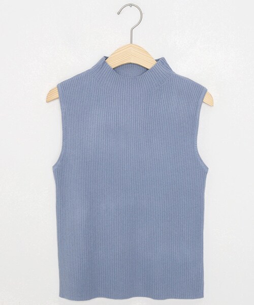 DHOLIC（ディーホリック）の「ハイネックリブスリーブレス（タンクトップ・レディース・ベージュ/ブラウン/グリーン/ブラック/ブルー/ホワイト・FREE）」の6枚目の写真