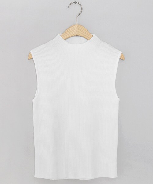 DHOLIC（ディーホリック）の「ハイネックリブスリーブレス（タンクトップ・レディース・ベージュ/ブラウン/グリーン/ブラック/ブルー/ホワイト・FREE）」の2枚目の写真