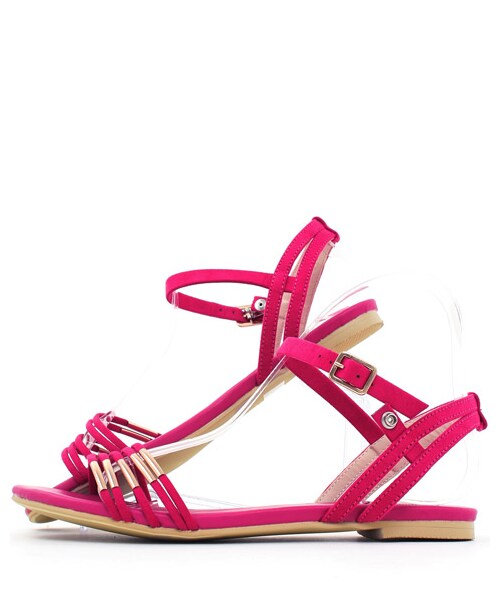 RANDA（ランダ）の「ゴールドパーツフラットサンダル/ES3503（フラットサンダル・レディース・ブラック/ピンク/クリーム・S/M/L/LL）」の7枚目の写真