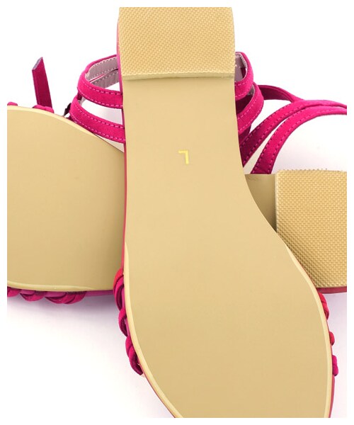 RANDA（ランダ）の「ゴールドパーツフラットサンダル/ES3503（フラットサンダル・レディース・ブラック/ピンク/クリーム・S/M/L/LL）」の6枚目の写真