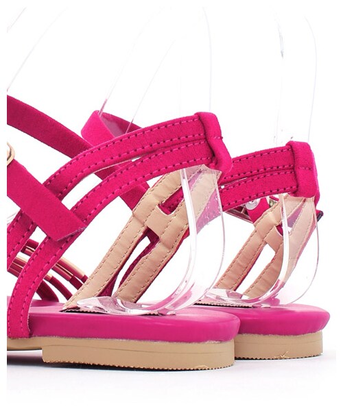 RANDA（ランダ）の「ゴールドパーツフラットサンダル/ES3503（フラットサンダル・レディース・ブラック/ピンク/クリーム・S/M/L/LL）」の5枚目の写真