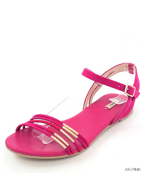 RANDA（ランダ）の「ゴールドパーツフラットサンダル/ES3503（フラットサンダル・レディース・ブラック/ピンク/クリーム・S/M/L/LL）」の3枚目の写真