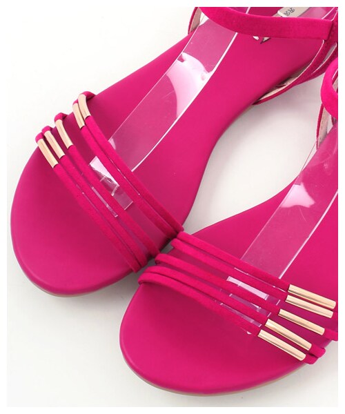 RANDA（ランダ）の「ゴールドパーツフラットサンダル/ES3503（フラットサンダル・レディース・ブラック/ピンク/クリーム・S/M/L/LL）」の4枚目の写真