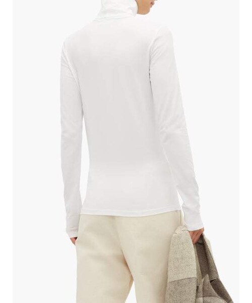 JIL SANDER(ジルサンダー)の「Jil Sander - Roll Neck Cotton Blend Top - Womens - White(トップス・レディース・White・S/M/L/XL)」の4枚目の写真