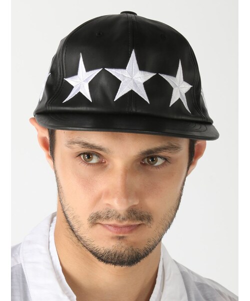 DANKE SCHON(ダンケシェーン)の「FレザースターCAP(ファッション雑貨・メンズ・BLACK/WHITE・F)」の2枚目の写真