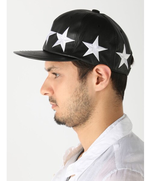 DANKE SCHON(ダンケシェーン)の「FレザースターCAP(ファッション雑貨・メンズ・BLACK/WHITE・F)」の3枚目の写真