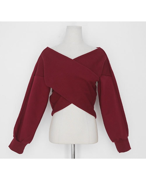 DHOLIC（ディーホリック）の「クロスクロップドスウェット（スウェット・レディース・ホワイト/ブラック/レッド・FREE）」の3枚目の写真