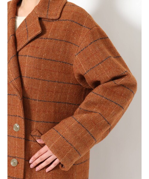 Ungrid（アングリッド）の「チェックロングコート（その他アウター・グレー/キャメル・M/S）」の15枚目の写真