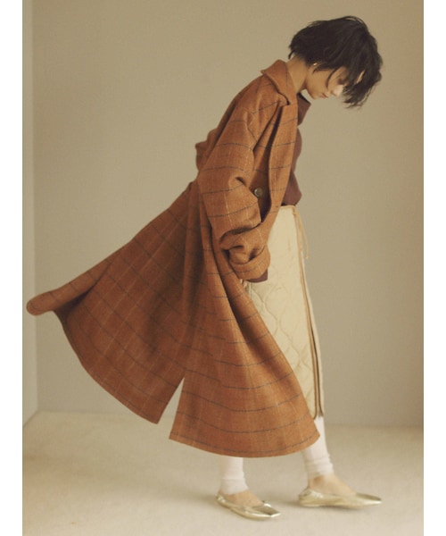 Ungrid（アングリッド）の「チェックロングコート（その他アウター・グレー/キャメル・M/S）」の7枚目の写真