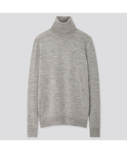 UNIQLO（ユニクロ）の「エクストラファインメリノタートルネックセーター（長袖）（ニット/セーター・レディース・NAVY 69/GREEN 55/RED 16/DARK GRAY 08/GRAY 04/WINE 19/OFF WHITE 01/BLACK 09・XS/XXL/3XL/L/S/XL/M）」の5枚目の写真
