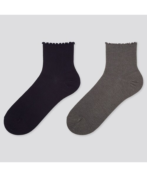 UNIQLO（ユニクロ）の「ヒートテックソックス（クルーメロウ･2足組）（レギンス/スパッツ・レディース・BLACK 09/NAVY 69/OFF WHITE 01/BROWN 35・23-25/25-27）」の4枚目の写真