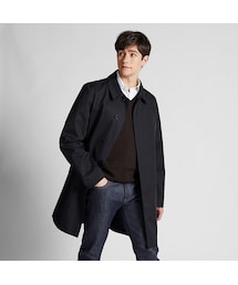UNIQLO ：C ブロックテックステンカラーコート L BLACK ユニクロ公式 | ブロックテックステンカラーコート