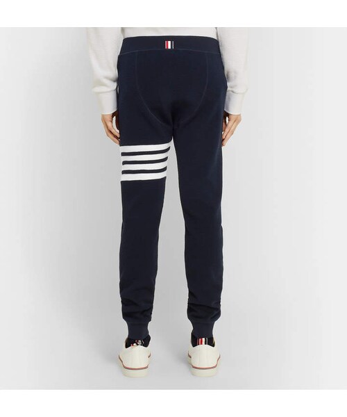THOM BROWNE（トムブラウン）の「Thom Browne Slim-Fit Tapered Striped Waffle-Knit Cotton Sweatpants（その他パンツ・メンズ・Blue・XS/M/L/XL/XXL/XXXL）」の5枚目の写真