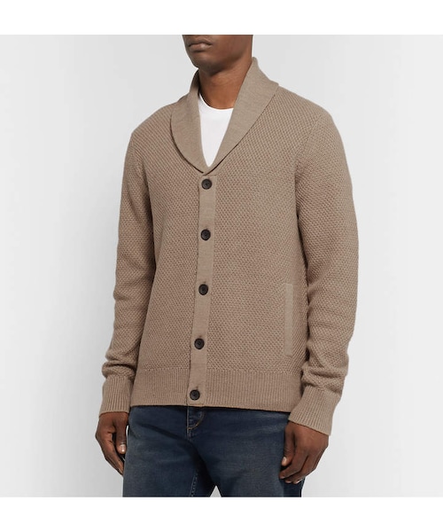 Merino Shawl Neck Sweater - Bone main image 0