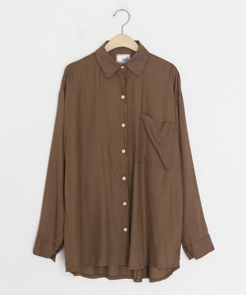 DHOLIC（ディーホリック）の「ワンポケットルーズシャツ（シャツ/ブラウス・レディース・ブラウン/その他/ホワイト/ブラック/レッド・FREE）」の4枚目の写真