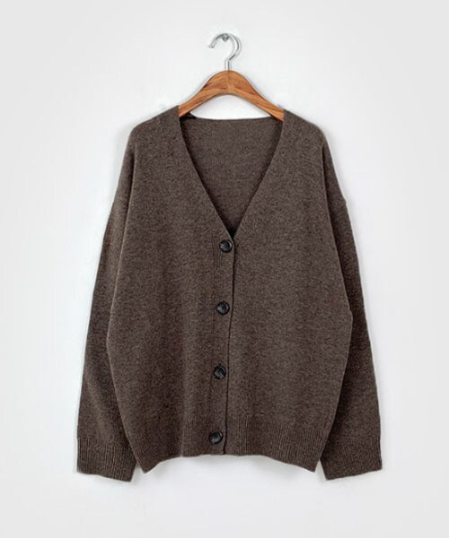 DHOLIC STYLE（ディーホリックスタイル）の「[jellpe] ウール混Vネックカーディガン（カーディガン/ボレロ・レディース・グレー/ブラック/ブラウン/ベージュ/パープル/ピンク・FREE）」の3枚目の写真