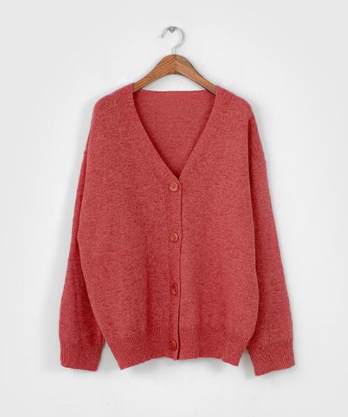 DHOLIC STYLE（ディーホリックスタイル）の「[jellpe] ウール混Vネックカーディガン（カーディガン/ボレロ・レディース・グレー/ブラック/ブラウン/ベージュ/パープル/ピンク・FREE）」の6枚目の写真