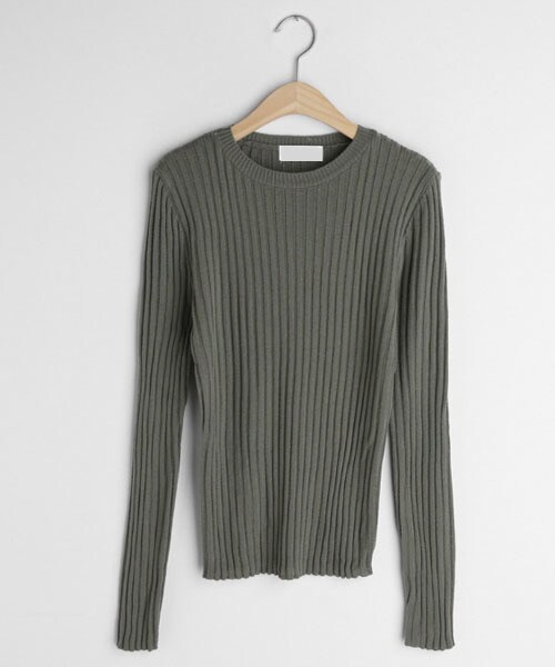 DHOLIC（ディーホリック）の「スリムリブニット（ニット/セーター・レディース・ホワイト/グリーン/ピンク/ブラック/ブルー/ベージュ・FREE）」の4枚目の写真